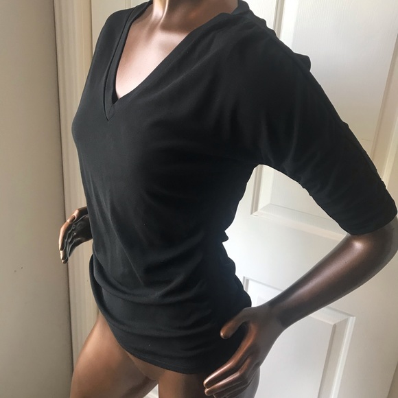 DKNY V-Neck 3/4 Sleeve Top - Picture 2 of 7